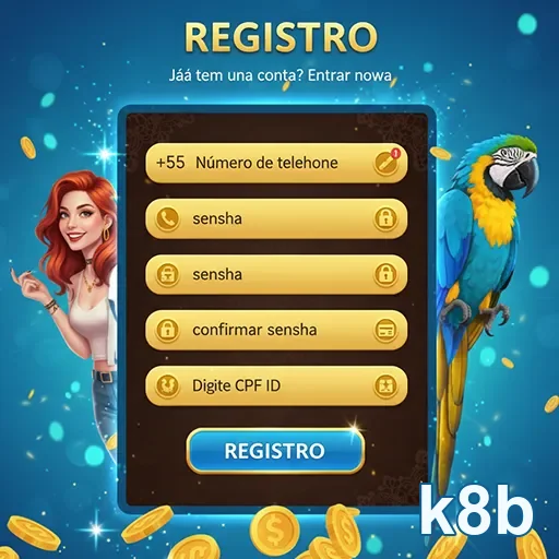 Tela do app k8b em celular para jogar onde estiver
